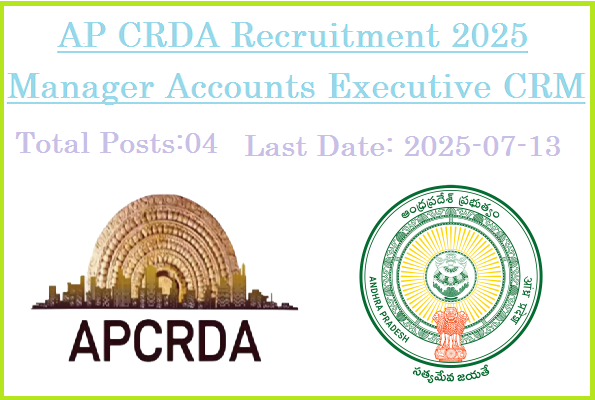 04 Manager Accounts Executive CRM Jobs In APCRDA Recruitment 2025