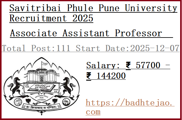 111 Teaching Jobs In SPPU Recruitment 2025