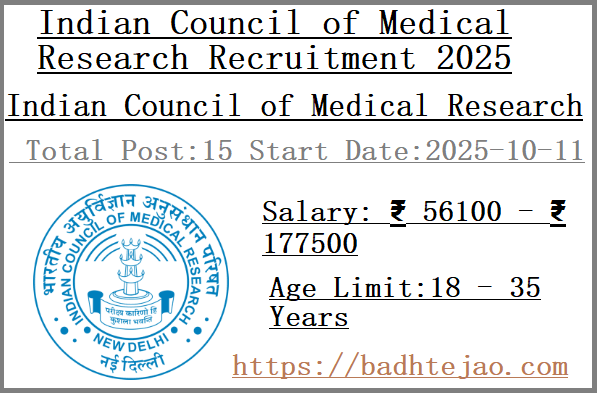 15 Administrative Accounts Officer Jobs In ICMR Recruitment 2025