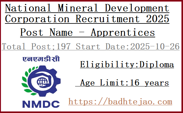 197 Diploma Apprentices Jobs In NMDC Recruitment 2025