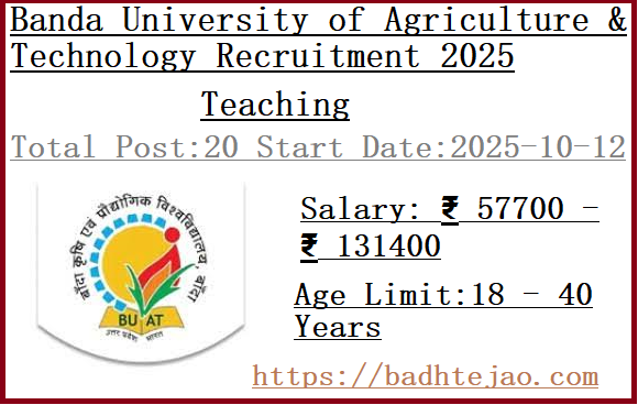 20 Teaching Jobs In BUAT Recruitment 2025