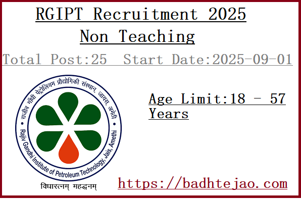 25 Non Teaching Jobs In RGIPT Recruitment 2025