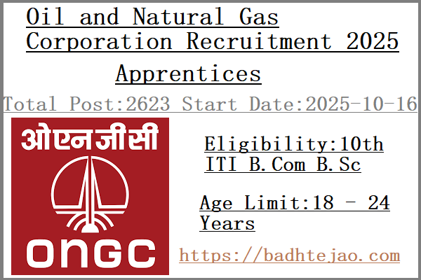 2623 10th ITI Apprentices Jobs In ONGC Recruitment 2025