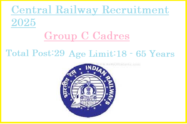 29 Group C Cadres Jobs In Central Railway Recruitment 2025