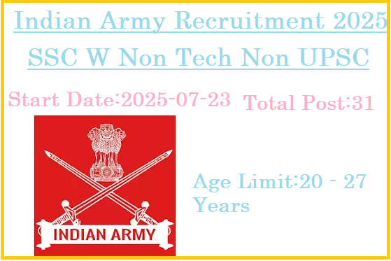 31 SSCW Tech Jobs In Indian Army Recruitment 2025