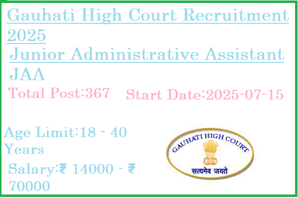 367 Junior Administrative Assistant JAA Jobs In Gauhati High Court