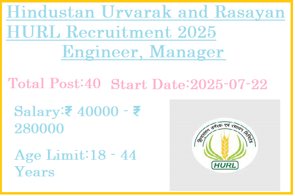 40 Manager Jobs In Hindustan Urvarak and Rasayan HURL Recruitment 2025