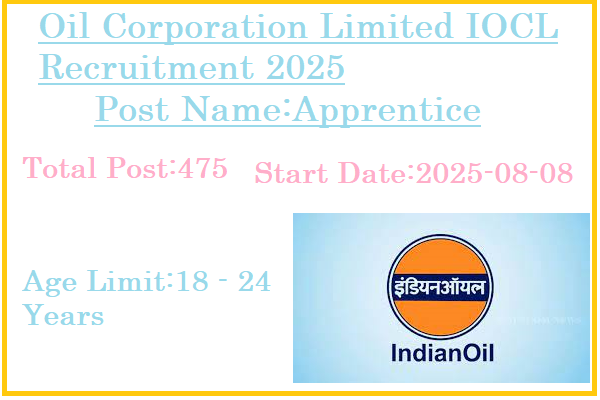 475 Apprentice Jobs In Indian Oil Corporation Limited IOCL Recruitment 2025