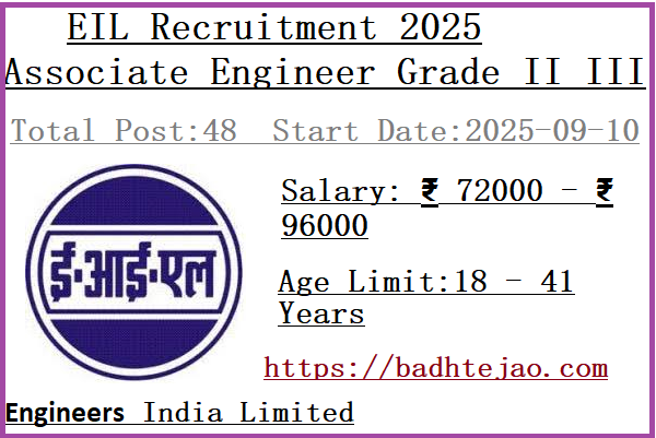 48 Associate Engineer Jobs In EIL Recruitment 2025