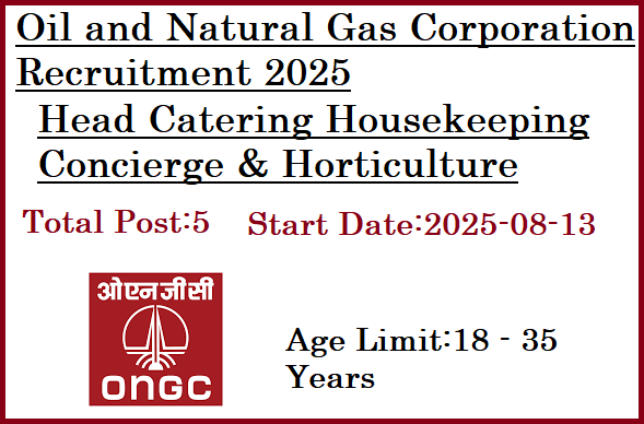5 Head Jobs In Oil and Natural Gas Corporation Recruitment 2025