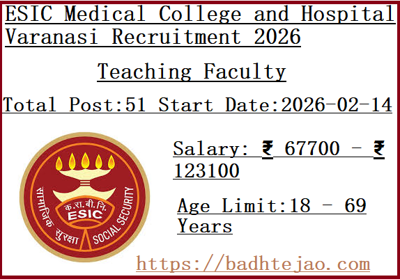51 Teaching Faculty Jobs In ESIC Recruitment 2026