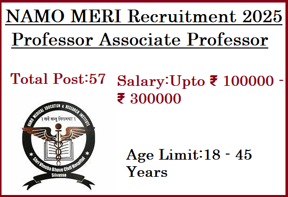 57 Professor Associate Professor Jobs In NAMO MERI Recruitment 2025