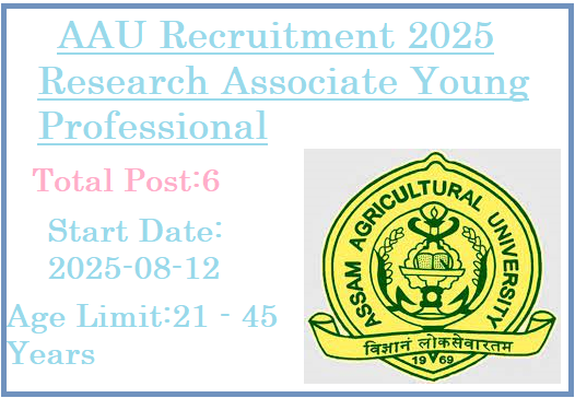 6 Research Associate Young Professional Jobs In AAU Recruitment 2025