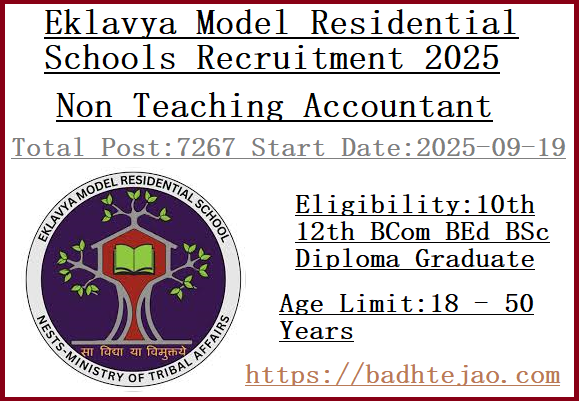 7267 10th 12th Pass Diploma Non Teaching Accountant Jobs In EMRS Recruitment 2025