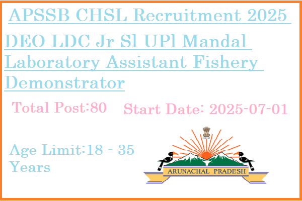 80 12th Pass DEO LDC Jobs In APSSB CHSL Recruitment 2025