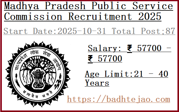 87 Assistant Professor Jobs In MPPSC Recruitment 2025