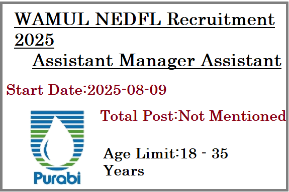 ITI pass Assistant Manager Assistant Job In WAMUL NEDFL Recruitment 2025
