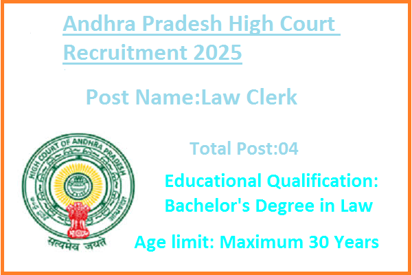 Law Clerk Jobs In Andhra Pradesh High Court Recruitment 2025