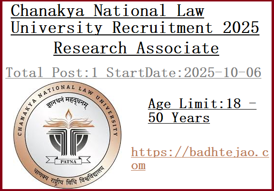 Research Associate Job In CNLU Recruitment 2025