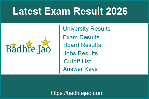 Latest Exam Result 2026 - Cutoff, Merit List, Answer Keys