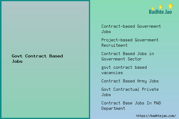 Govt Contract Based Jobs